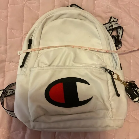 Champion White and Black Backpack with Red Logo - Picture 12 of 13